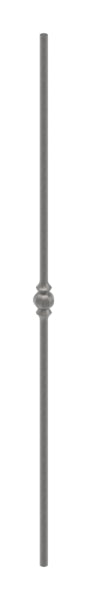 Knubbelstab 14mm, gehämmert, H: 1000mm, 1x Knubbel: mittig