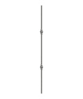Knubbelstab 14mm, gehämmert, H: 1000mm, 2x Knubbel: außermittig