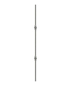 Knubbelstab 14mm, gehämmert, H: 1000mm, 2x Knubbel: außermittig