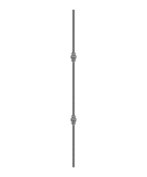 Knubbelstab 14mm, gehämmert, H: 1000mm, 2x Knubbel: außermittig