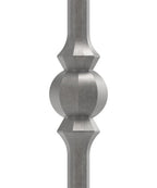 Knubbelstab 14mm, gehämmert, H: 1000mm, 1x Knubbel: außermittig