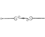 Zierstab 13x13mm, gehämmert, H: 900mm, 1x Kugel mittig, 2x Schnecken außermittig