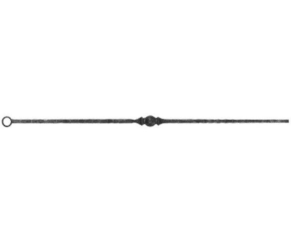 Knubbelstab 13x13mm, gehämmert, H: 1000mm, 1x Knubbel: mittig (Art. 1285)