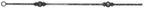 Knubbelstab 13x13mm, gehämmert, H: 1000mm, 2x Knubbel: außermittig