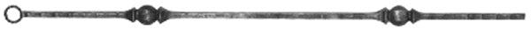 Knubbelstab 13x13mm, gehämmert, H: 1000mm, 2x Knubbel: außermittig