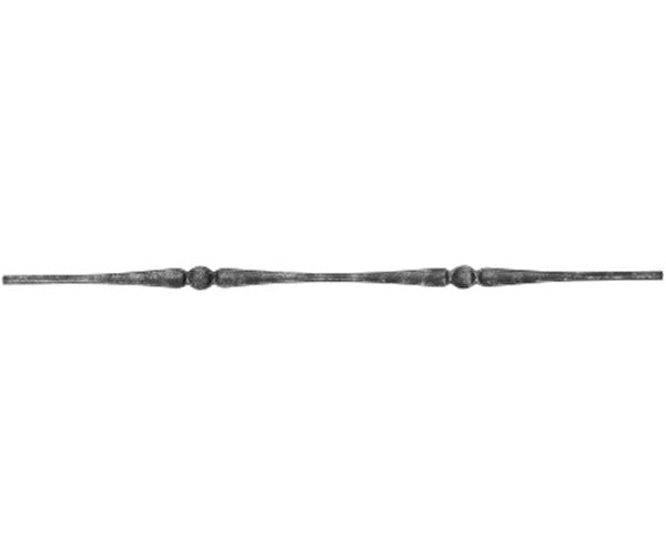Zierstab Ø 14mm, glatt, H: 1000mm, 2 Scheiben außermittig