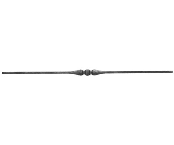Zierstab 12x12mm, glatt, H: 1000mm, Scheibe mittig