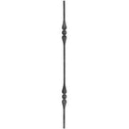 Zierstab 12x12mm, glatt, H: 1000mm, 2x Scheibe außermittig