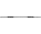 Zierstab 12x12mm, glatt, H: 1000mm, 2x Scheibe außermittig