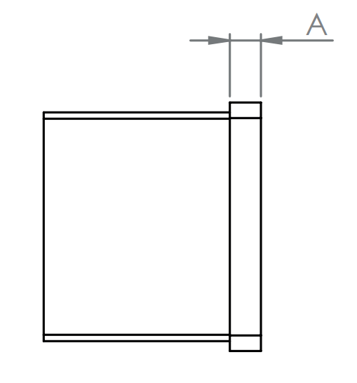 Endkappe flach für Quadrat-Nutrohr, V2A / V4A