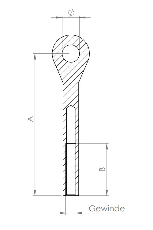 Augenende mit Innengewinde, rechtsgängig, V4A