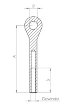 Augenende mit Innengewinde, rechtsgängig, V4A