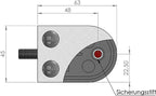 Zirbelstab 12x12mm, glatt, H: 900mm, 1x Zirbel: mittig