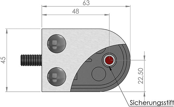 Zirbelstab 12x12mm, glatt, H: 900mm, 1x Zirbel: mittig