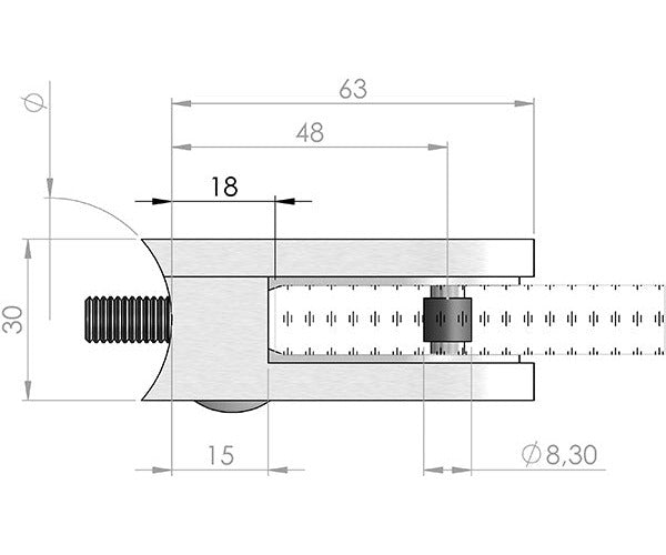 Zirbelstab 12x12mm, glatt, H: 900mm, 1x Zirbel: mittig