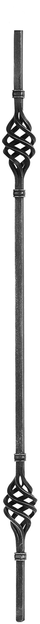 Zirbelstab 12x12mm, glatt, H: 900mm, 2x Zirbel: außermittig