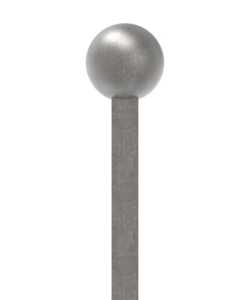 Kugelstab 12 x 12mm, Länge 1000mm, Kugel 35mm, aus einem Stück, Kugel angeschmiedet