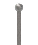 Zaunstab 12x12mm, Kugel 25mm, aus einem Stück, Kugel angeschmiedet