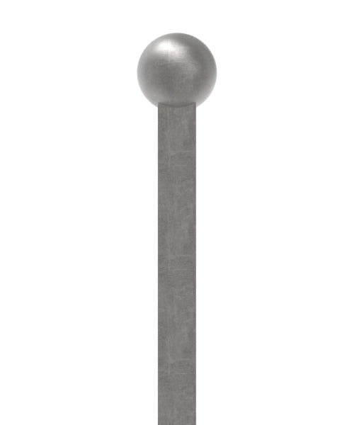 Zaunstab 12x12mm, Kugel 25mm, aus einem Stück, Kugel angeschmiedet