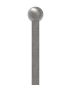 Zaunstab 12x12mm, Kugel 25mm, aus einem Stück, Kugel angeschmiedet