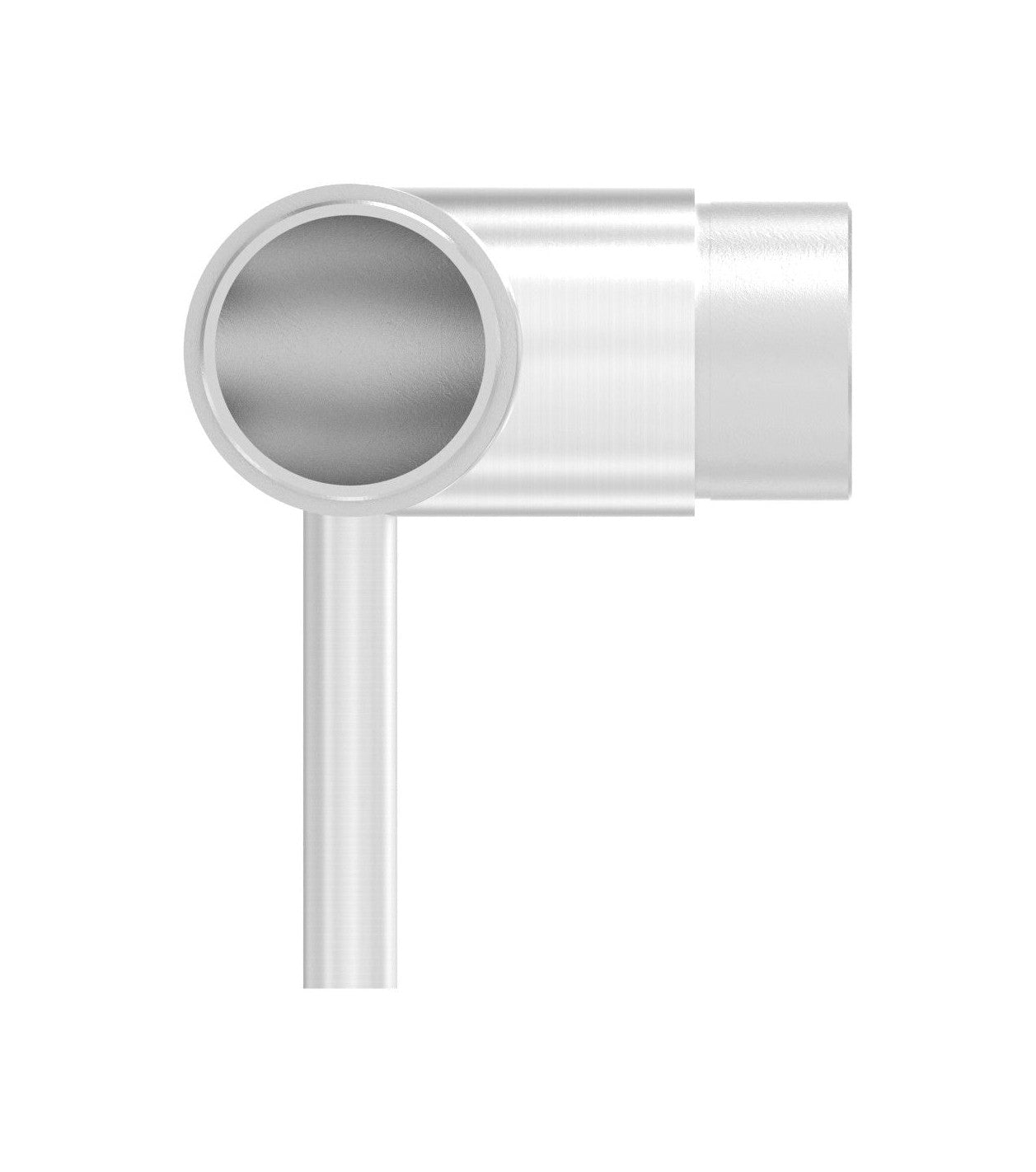 verschweißter Handlaufhalter, Stift mit Steckecke 90° für Rohr Ø 42,4 mm, V2A