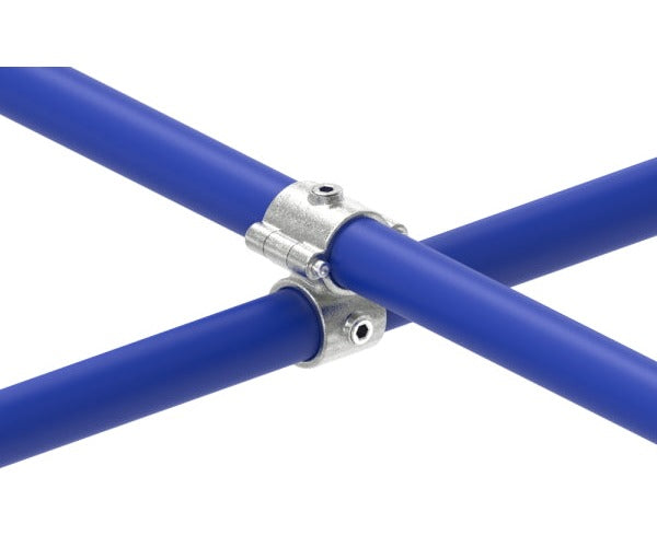 Kreuzverbinder aufklappbar, für Rohr Ø 42,4mm, Temperguss, feuer- und nachträglich elektroverzinkt
