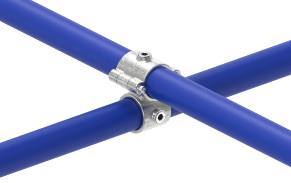 Kreuzverbinder aufklappbar, für Rohr Ø 42,4mm, Temperguss, feuer- und nachträglich elektroverzinkt
