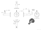 verschraubter Handlaufhalter mit Durchgangsbohrung und Holzschraube, V2A