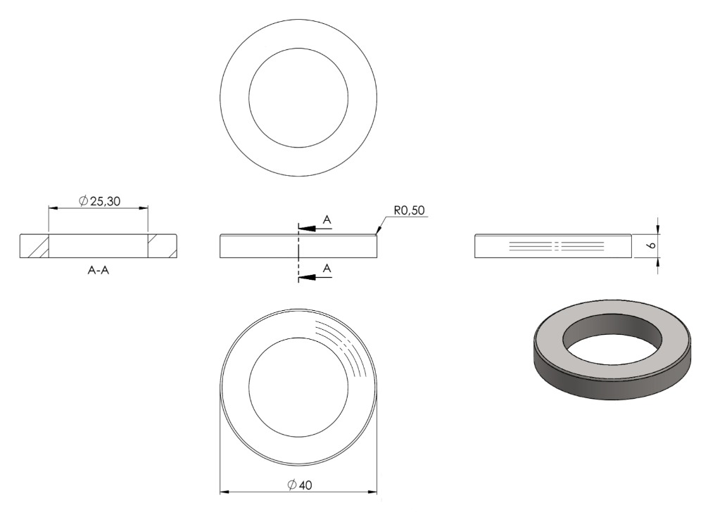 Edelstahl Abdeckring für Wandhalter SW10828
