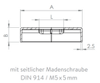 Edelstahl Abdeckrosette für Quadratrohre, teilbar, mit Mittelbohrung, Längsschliff, V2A / V4A