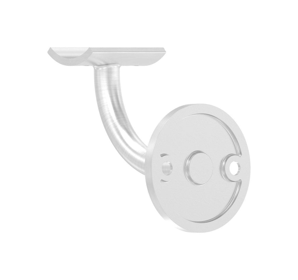 verschweißter Handlaufhalter mit Anschlussplatte, zum Anschrauben des Handlaufs, V2A