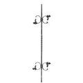 Zierstab 12x12mm, gerillt, Barock, H: 900mm, 4x C-Schnecke außermittig, 1x gedreht mittig