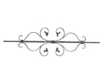 Zierstab 12x12mm, gerillt, Barock, H: 900mm, 2x C-Schnecke mittig, 2x gedreht
