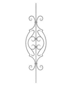 Zierstab 16x8mm, gerillt, Barock, H: 900mm (Art. 1600)