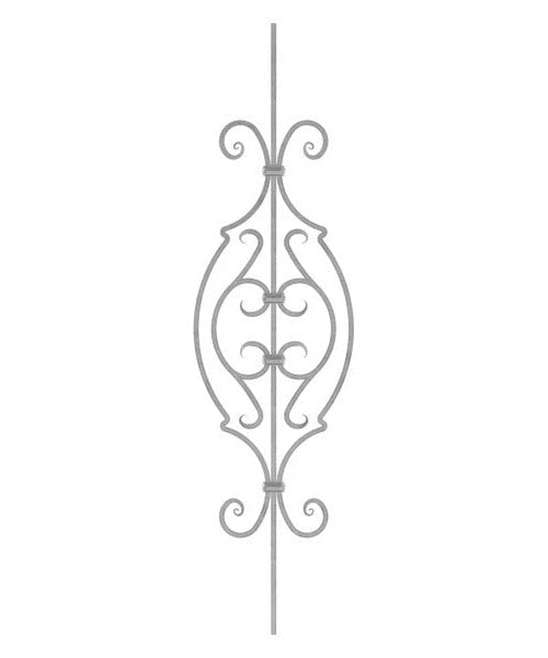 Zierstab 16x8mm, gerillt, Barock, H: 900mm (Art. 1600)