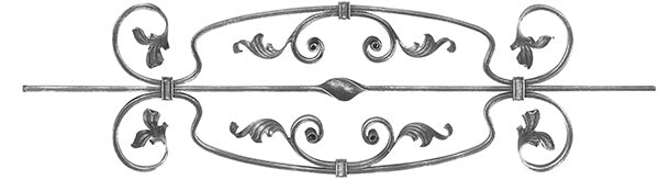 Zierstab 16x8mm, gerillt, Barock, H: 900mm (Art. 1602)