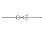 Zierstab 16x8mm, gehämmert, Meisterbarock, H: 900mm, 1x Zierteil: mittig