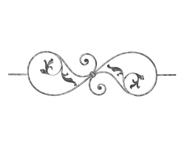 Zierstab 16x8mm, gehämmert, Meisterbarock, H: 900mm
