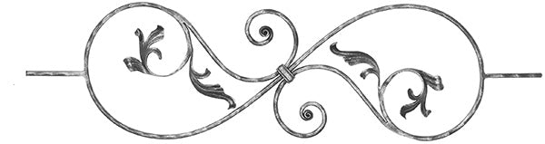Zierstab 16x8mm, gehämmert, Meisterbarock, H: 900mm