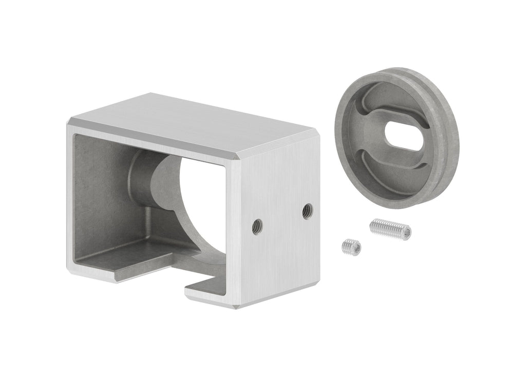 Wandhalter für Rechteck-Nutrohr 60 x 40 x 1,5 mm, Ausführung rechts oder links, V4A