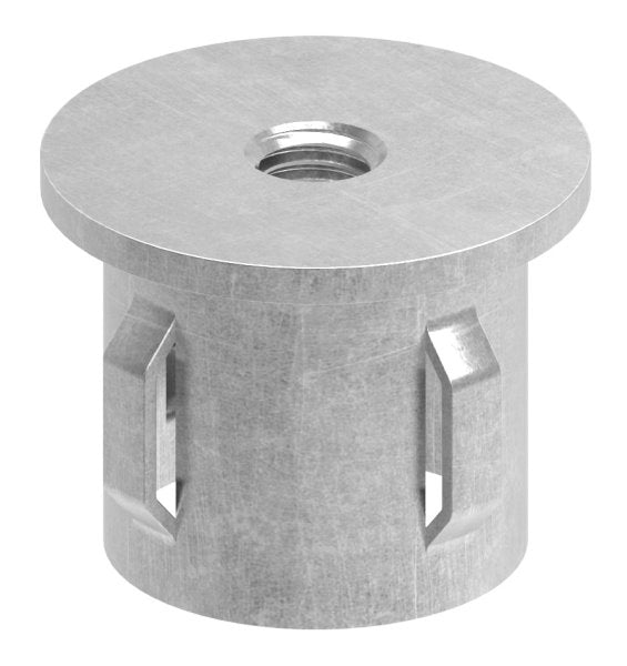 Stahleinschlagkappe, flach, mit Innengewinde M8, für Rohr