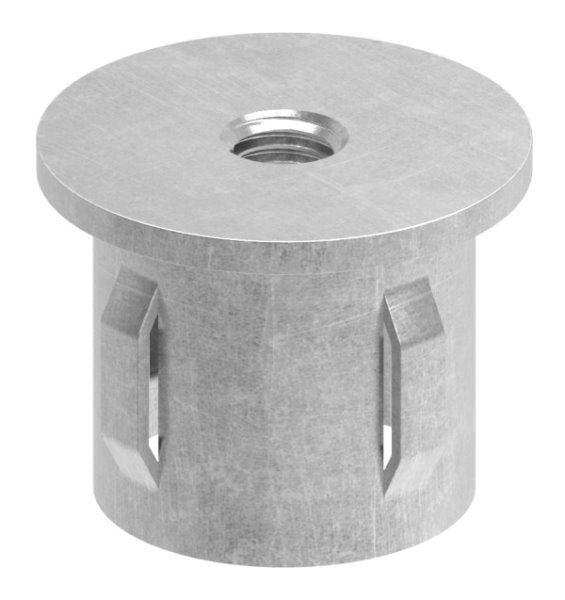 Stahleinschlagkappe, flach, mit Innengewinde M8, für Rohr