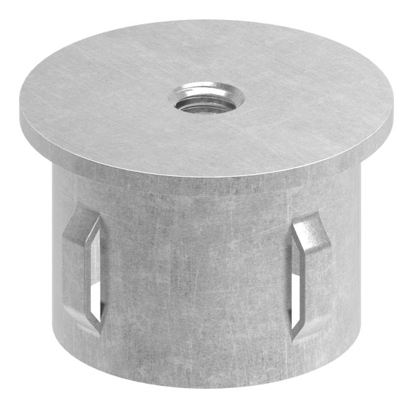Stahleinschlagkappe, flach, mit Innengewinde M8, für Rohr