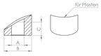 Formanschluss mit Steigung 28-32°, für Pfosten mit Ø 42,4 mm, V2A