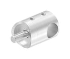 Querstabhalter Ø 22 mm, für 90° Außenecke, mit Durchgangsbohrung, V2A / V4A