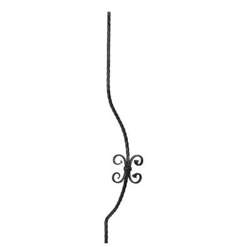 Korbgitterstab 12x12mm, gehämmert, 2x C-Schnecke