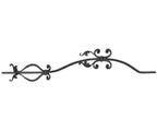 Korbgitterstab 16x8mm, gerillt, Barock, H: 1000mm, C-Schnecken mit Blatt