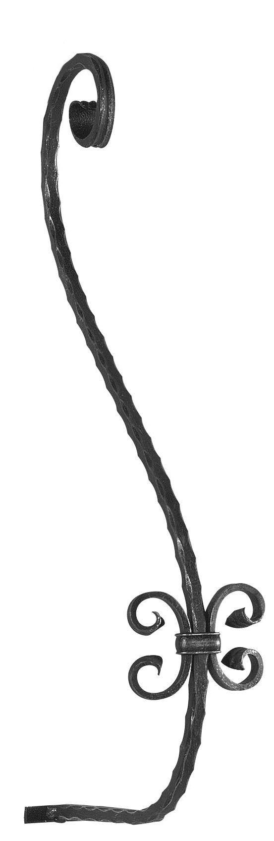 Blumengitterstab Vierkant gehämmert 12x12 mm L: 600mm, H: 260mm, B (breiteste Stelle): 130mm