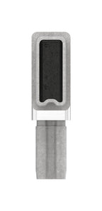 Edelstahl Rechteckrohr-Verbinder 90°, zum Einstecken ins Rohr, V4A