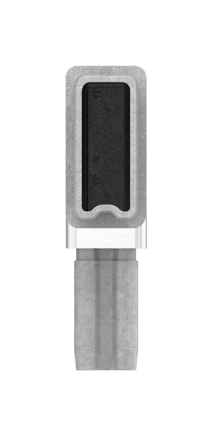 Edelstahl Rechteckrohr-Verbinder 90°, zum Einstecken ins Rohr, V4A